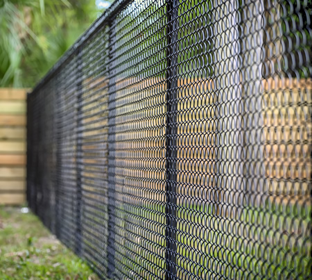 Black, chainlink fence.